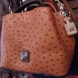 Dooney & Bourke Ostrich Mini Barlow Satchel, Brown